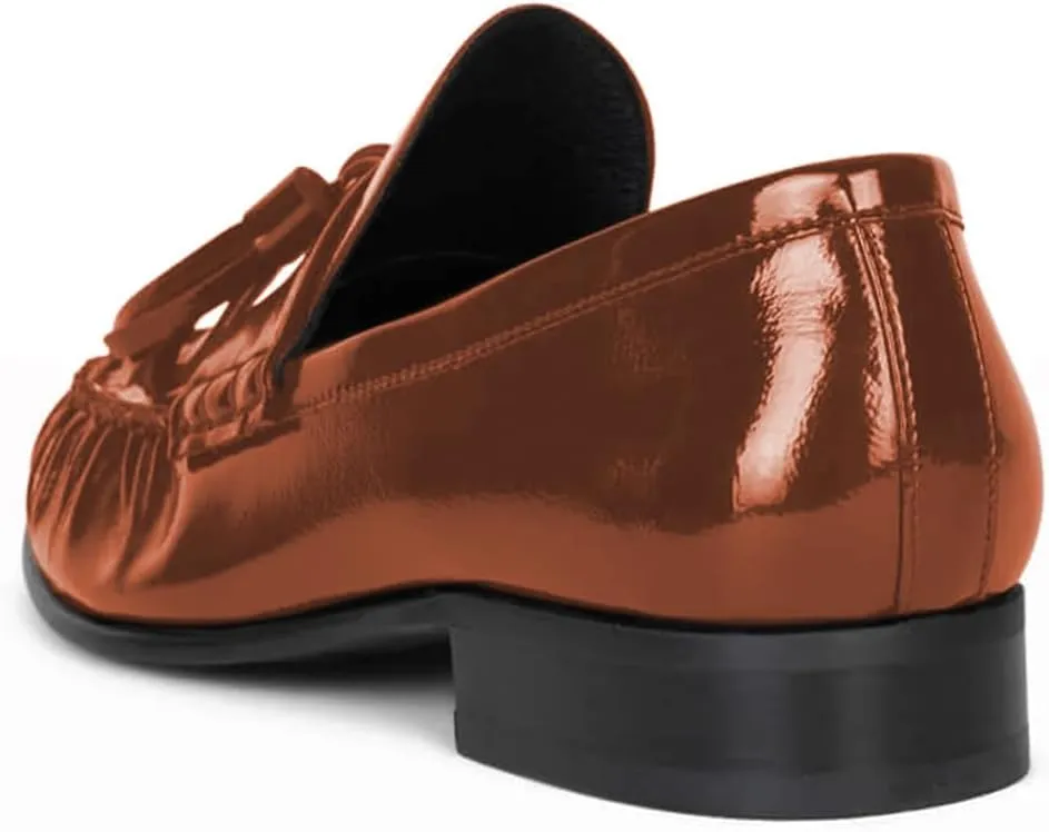 FOWT Women Trendy Round Toe Low Heel Loafers Slip On Ladies Casual Daily Walking Shoes Size 4-16 US