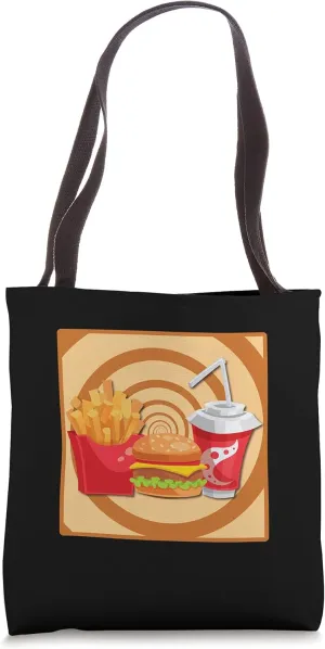 French Fries Soda Burger Restaurant Patty Bun Lettuce Top Tote Bag