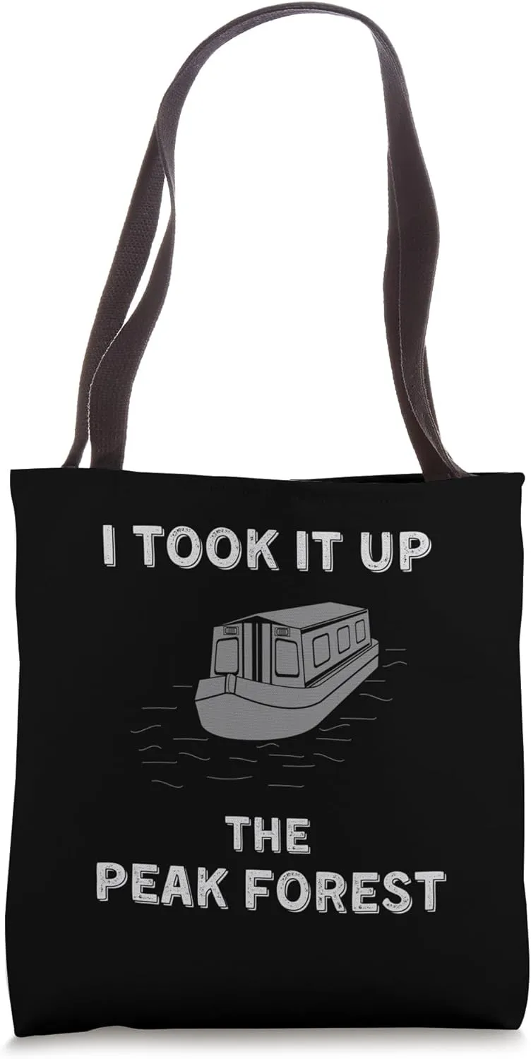Funny Vintage Narrowboat Canal Barge Boaters The Peak Forest Tote Bag