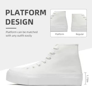 FUUPNN Platform Sneakers Canvas Fashion Lace Up Classic Casual Walking Shoes High Tops Canvas Shoes Casual Tennis Shoes