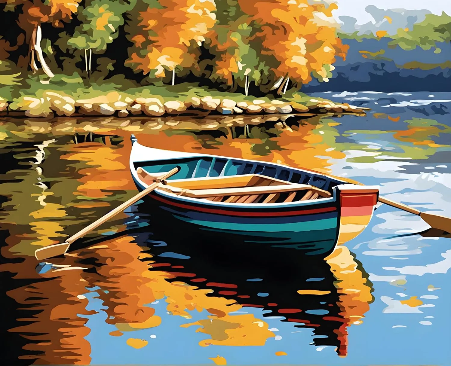 Generic Rowing Boat - Van-Go Paint-by-Number Kit 50x65cm w/o Frame