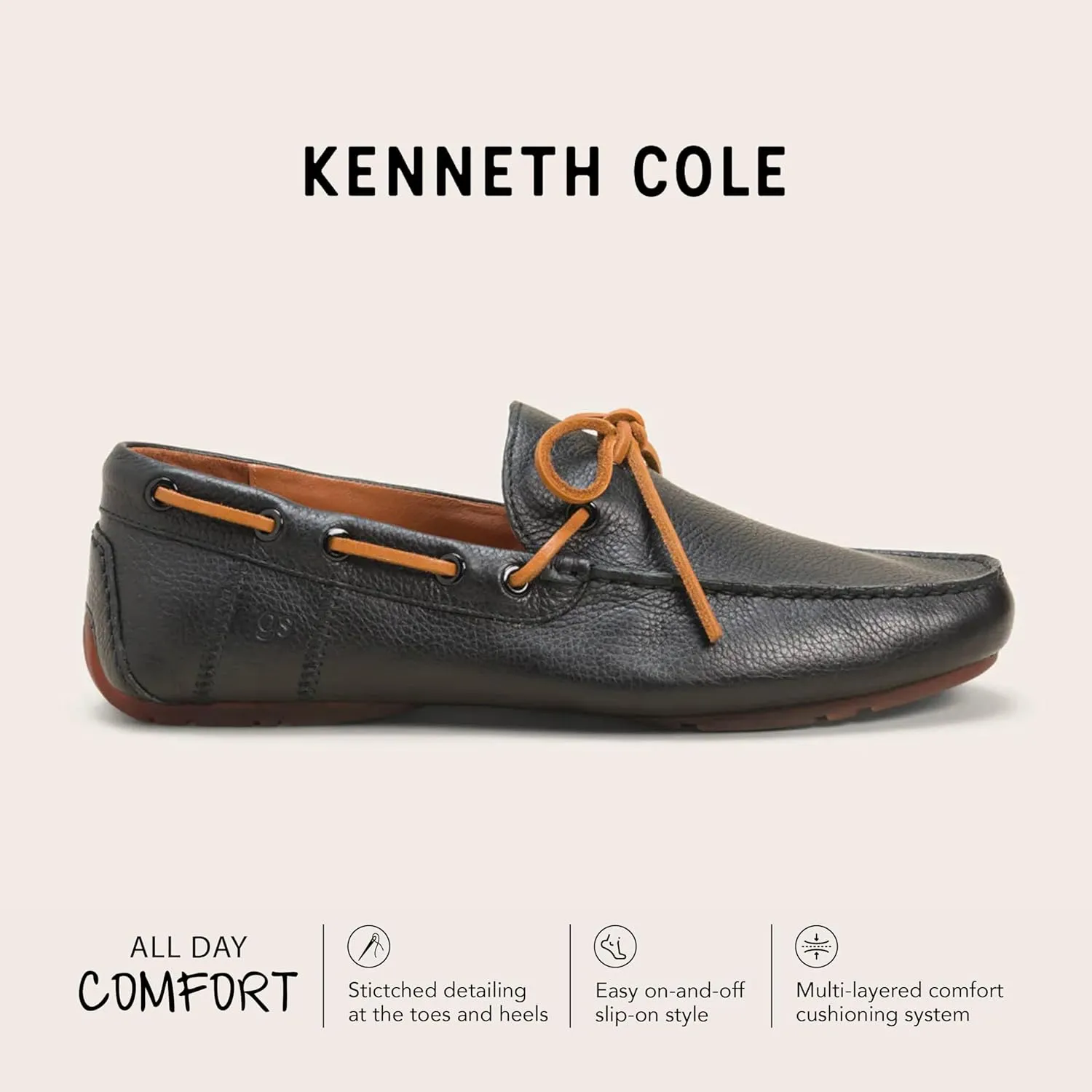 Gentle Souls by Kenneth Cole Men's Nyle Driver Boat Shoes Cushioned for All-Day Comfort, Built-in Arch Support