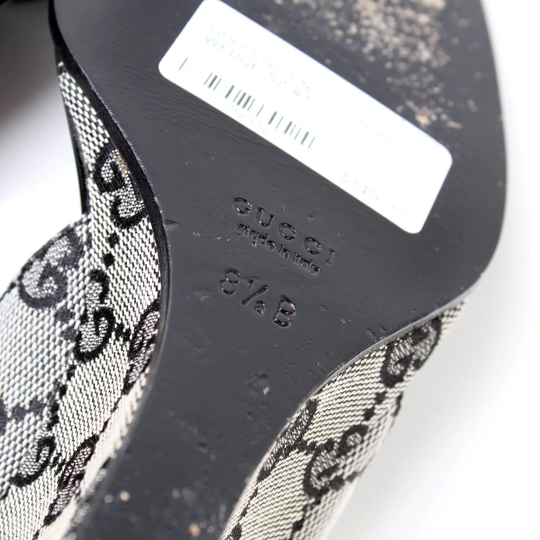 GG Canvas Slingback Wedge Size 38.5
