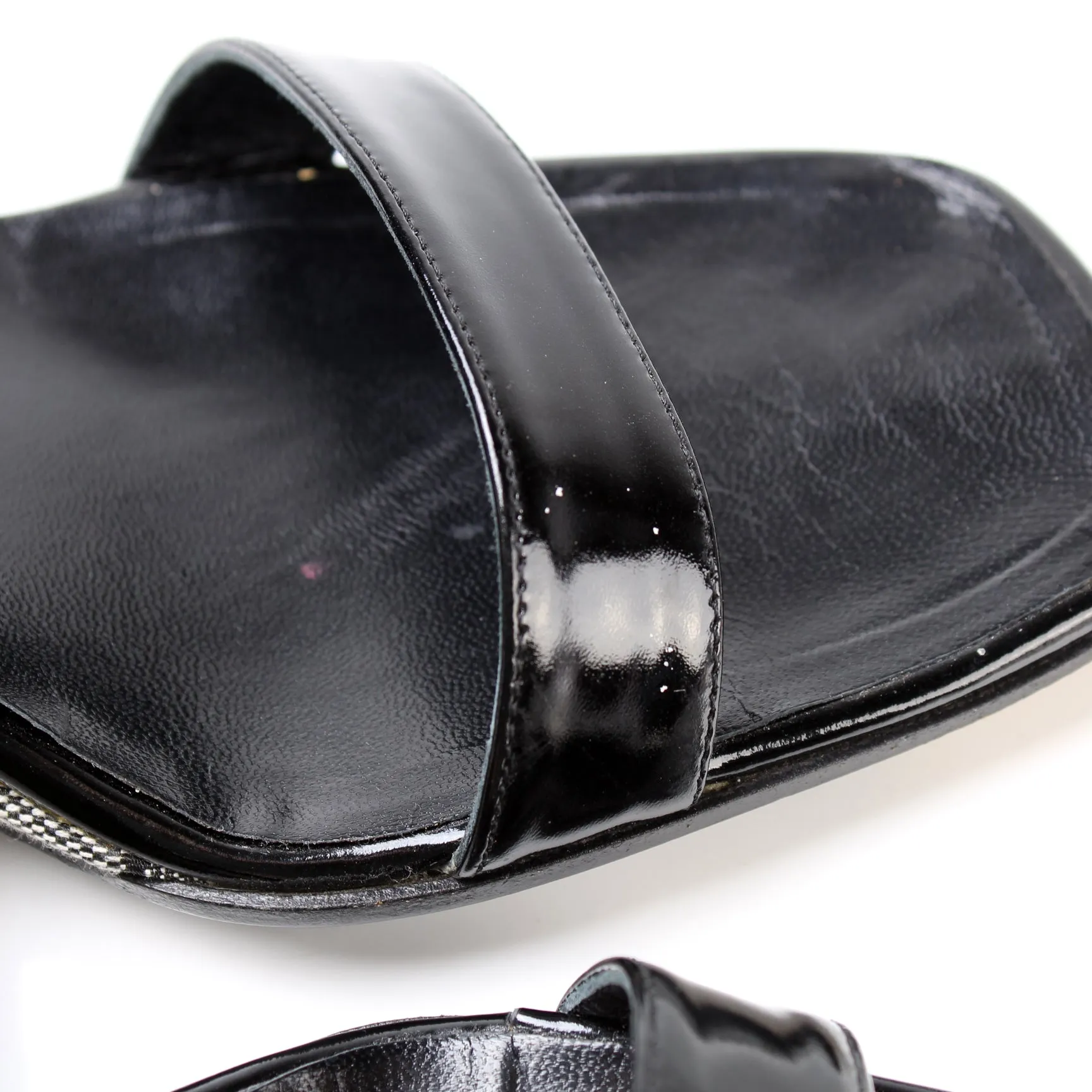GG Canvas Slingback Wedge Size 38.5