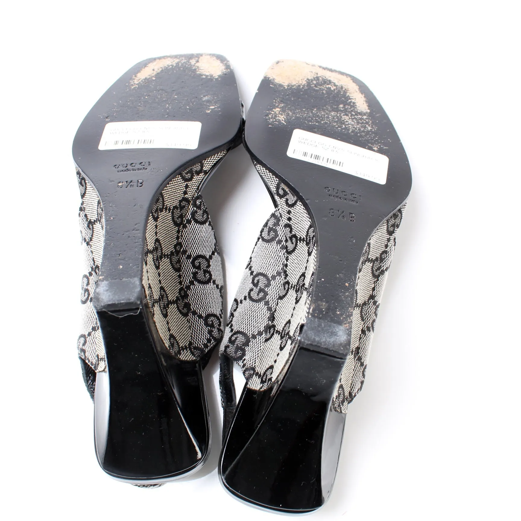 GG Canvas Slingback Wedge Size 38.5