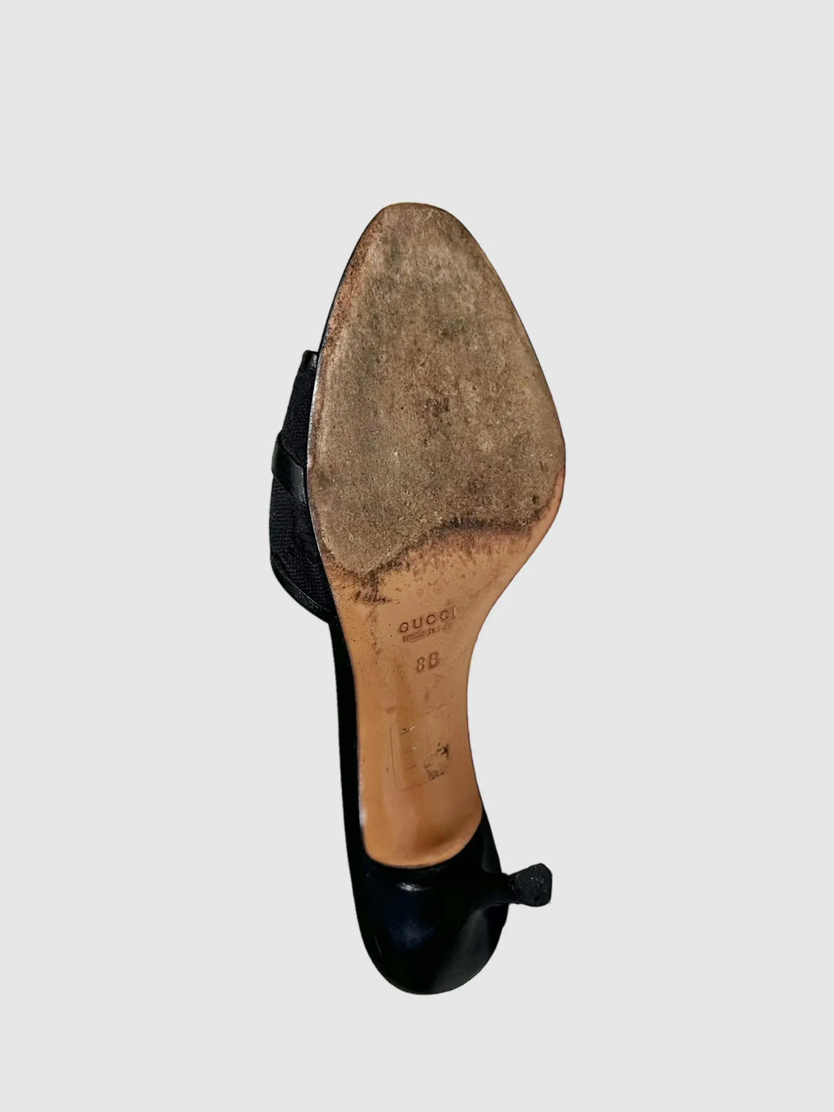 GG Monogram Horsebit Accent Mules - Size 8