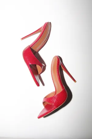 Gia Red Reptile Vegan Mules 120 mm