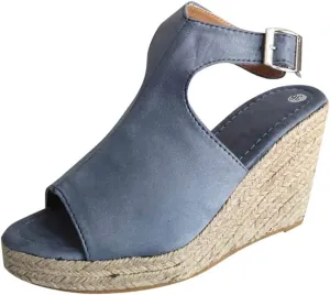 Gibobby Womens Summer Shoes,Women's Fish Mouth Espadrilles Slingback Platforms Sandals High Heel Ankle Strap Beach Shoes