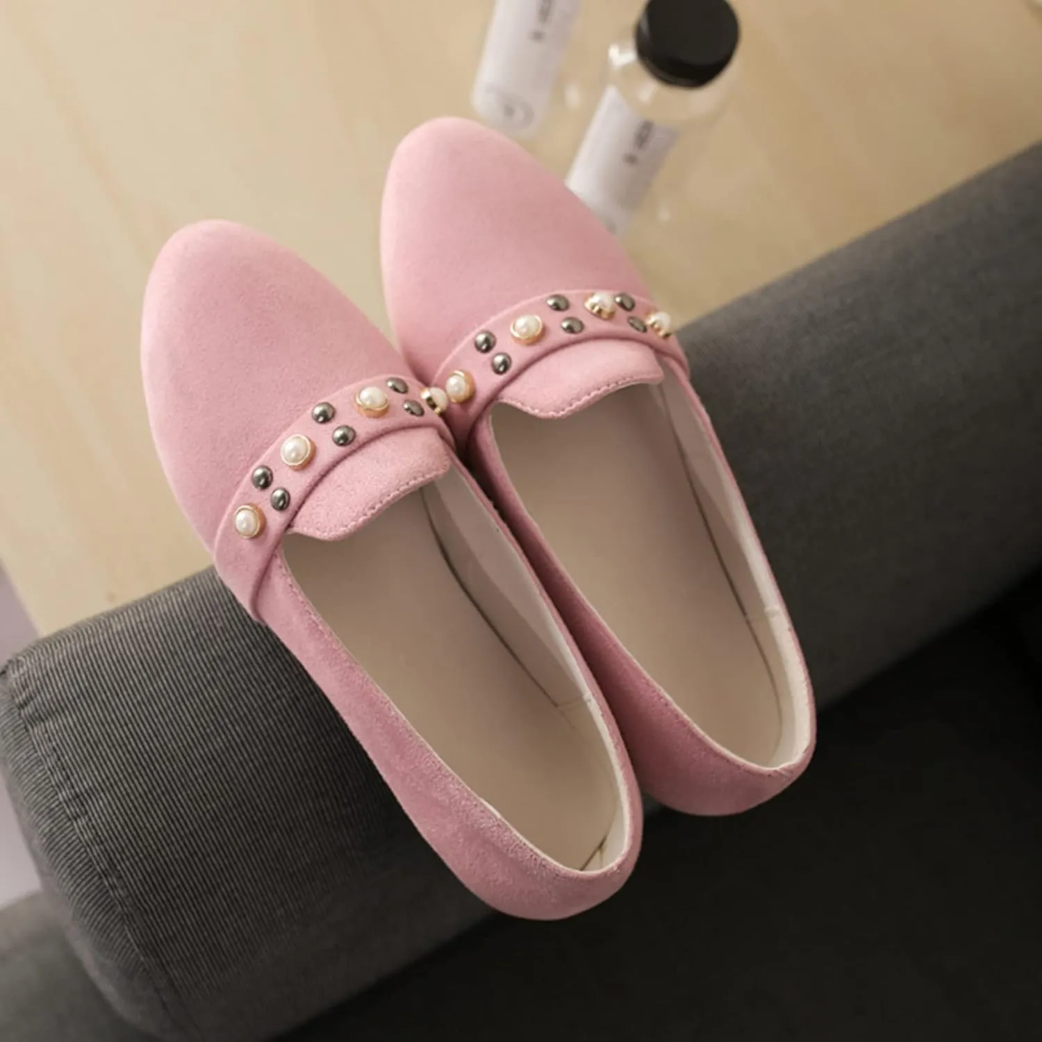 Gicoiz Footwear Work Loafers Womens Round Toe Ballet Flats Slippers