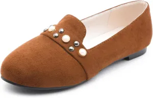 Gicoiz Footwear Work Loafers Womens Round Toe Ballet Flats Slippers