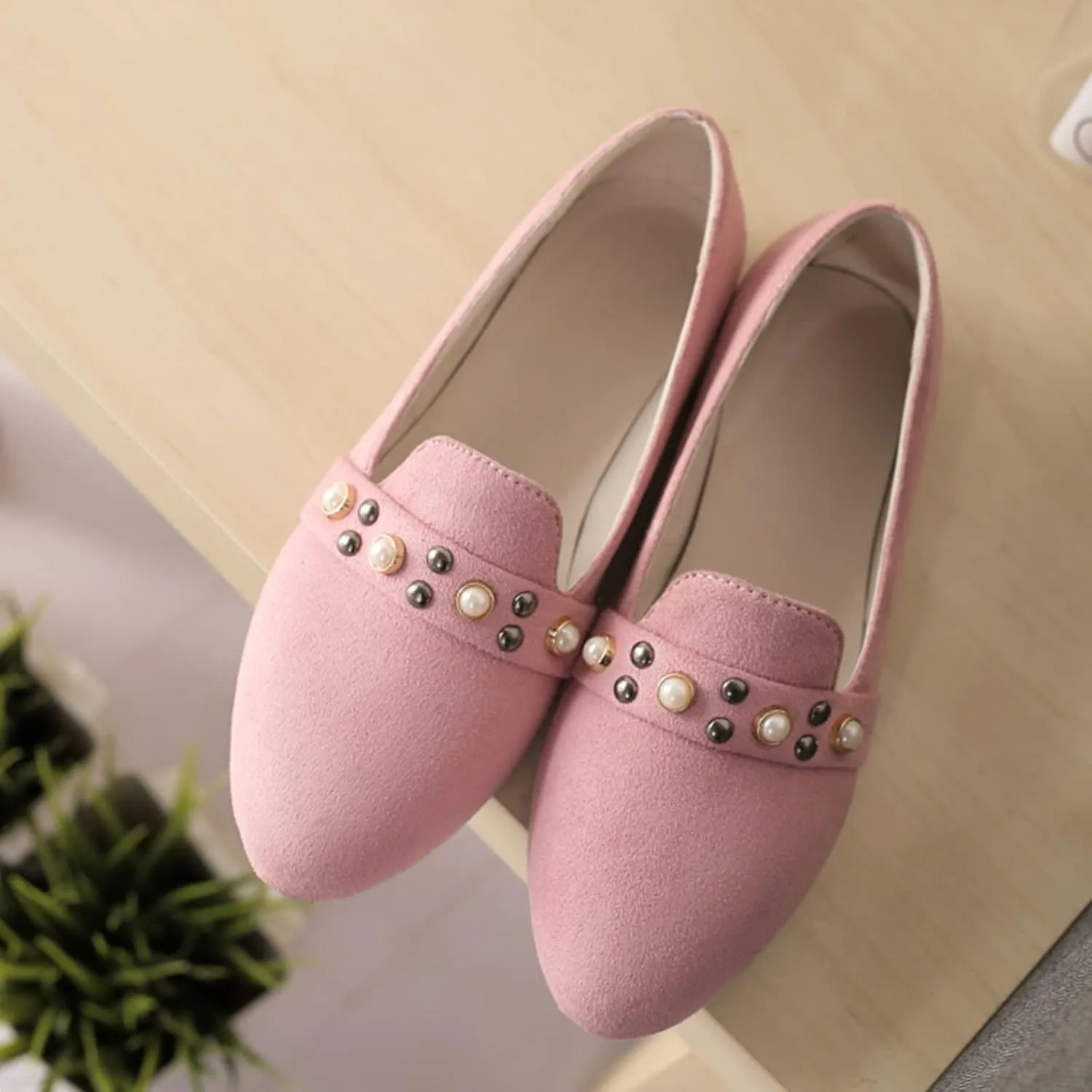 Gicoiz Footwear Work Loafers Womens Round Toe Ballet Flats Slippers