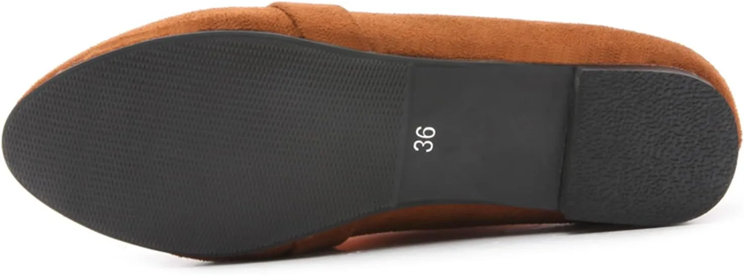Gicoiz Footwear Work Loafers Womens Round Toe Ballet Flats Slippers