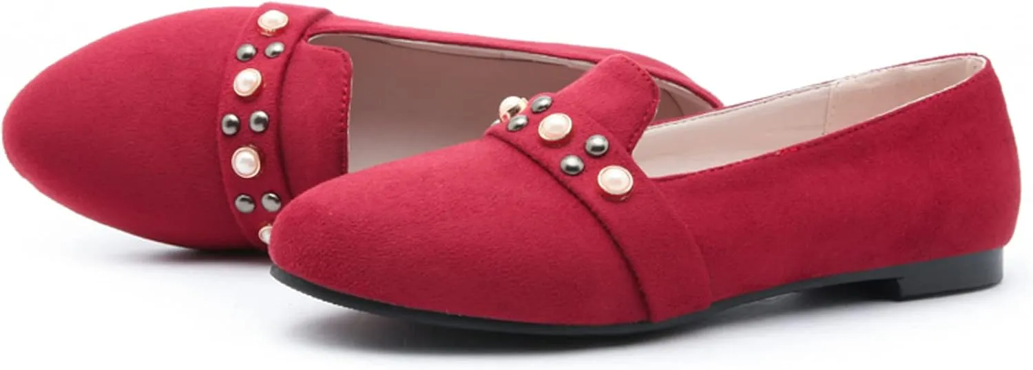 Gicoiz Footwear Work Loafers Womens Round Toe Ballet Flats Slippers