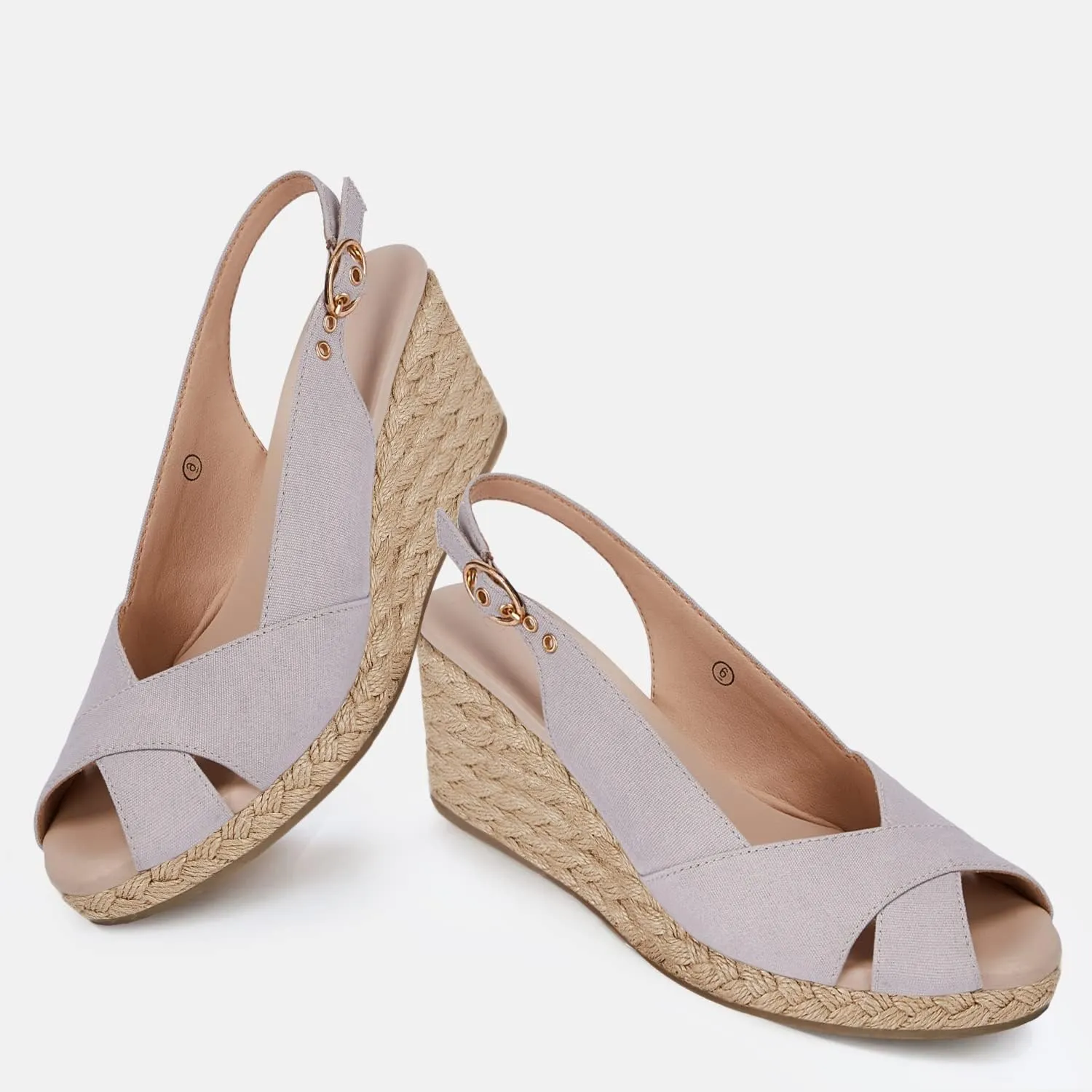 gihubafuil Women's Platform Wedges Sandals Open Toe Buckle Slingback Espadrilles Cross Band Slip-on High Heels