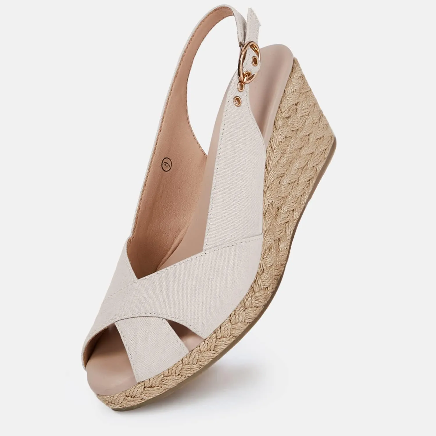 gihubafuil Women's Platform Wedges Sandals Open Toe Buckle Slingback Espadrilles Cross Band Slip-on High Heels