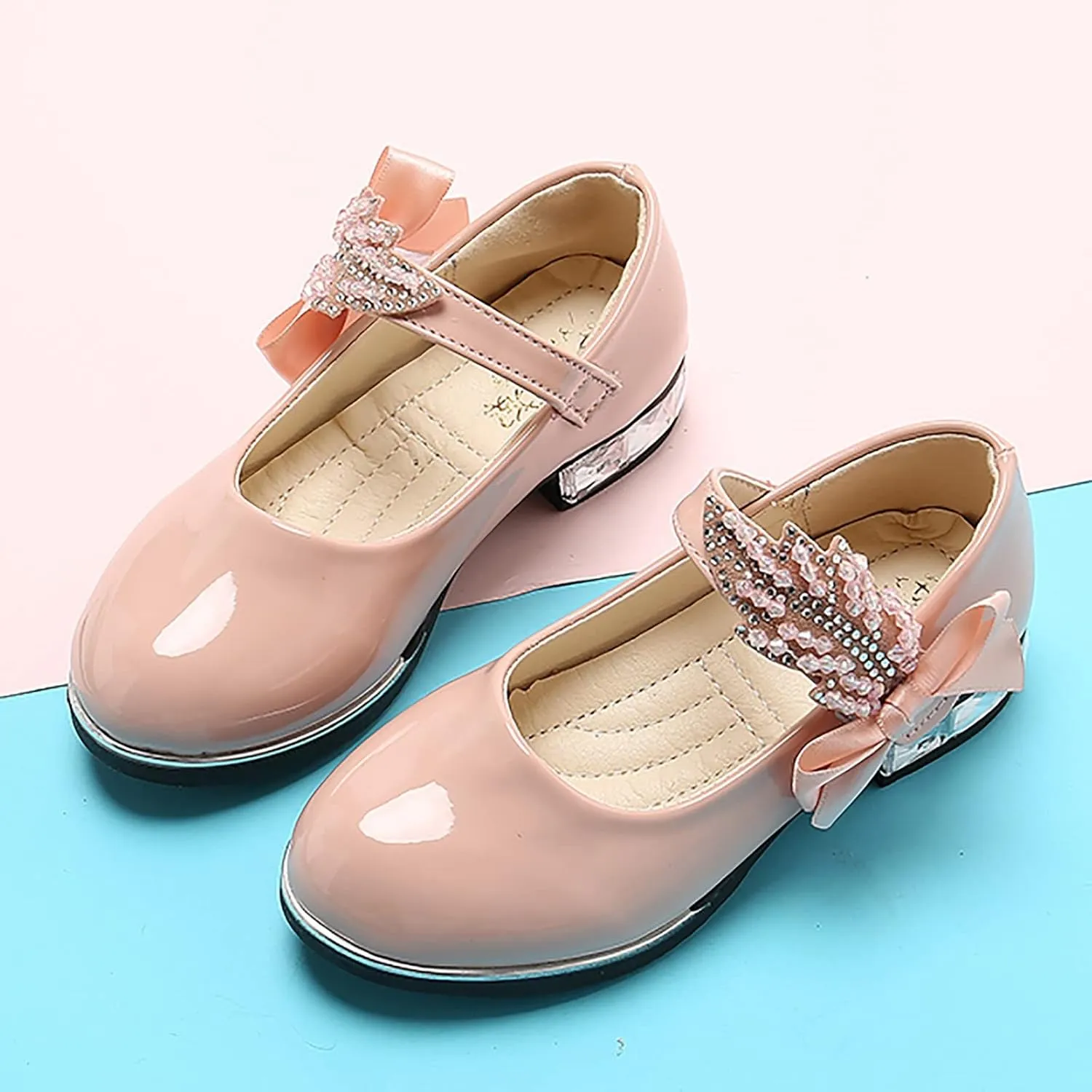 Girls Mary Jane Shoes Dress Shoes Flower Girl School Shoes Pump Patent Leather Shoes Low Heel Flats for Wedding Party