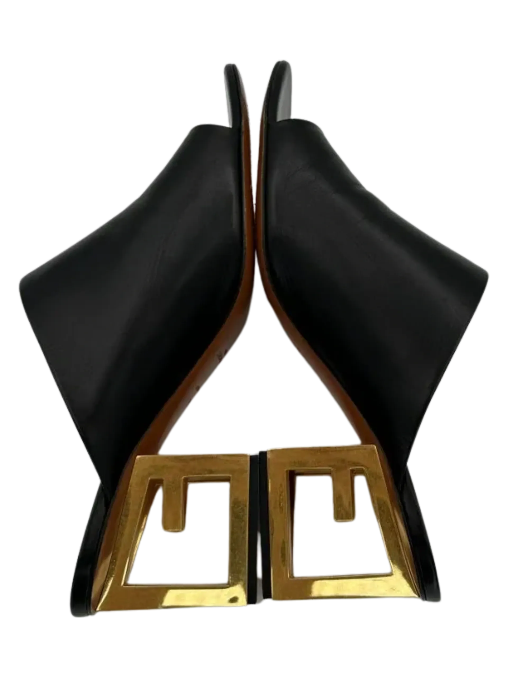 Givenchy Logo-Heel Leather Mules