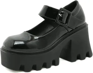 Goth Sandals Emo Shoes Wedges Heels Platform Chunky Mary Janes Slingback Cute Y2K Kawaii Lolita Grunge Punk Rock Fashion Alternative Aesthetic Pumps Rave Parties for Gothic Girls Beach Cruise Summer