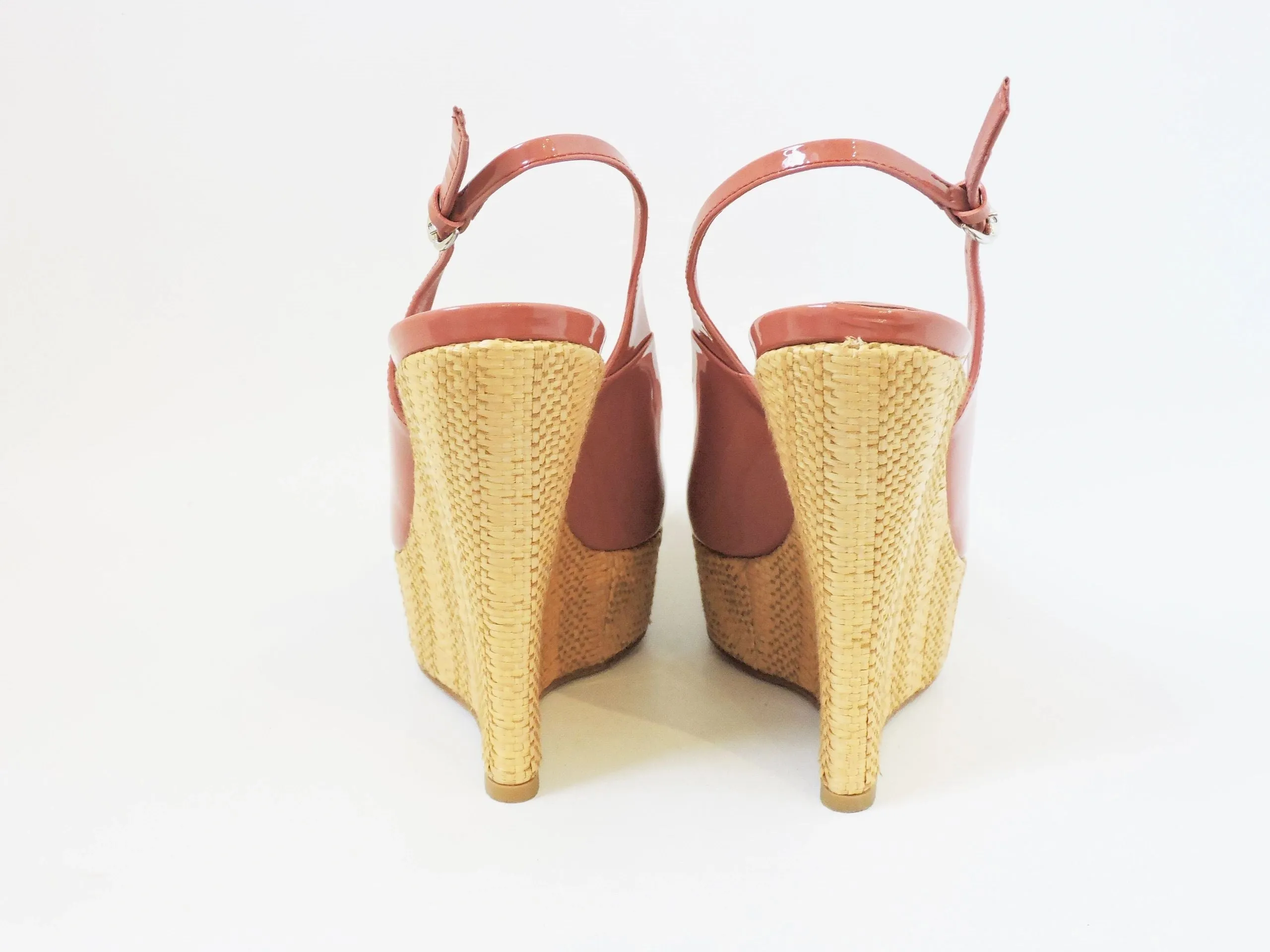 Gucci Raffia Wedge Size 37.5 It (7.5 Us)