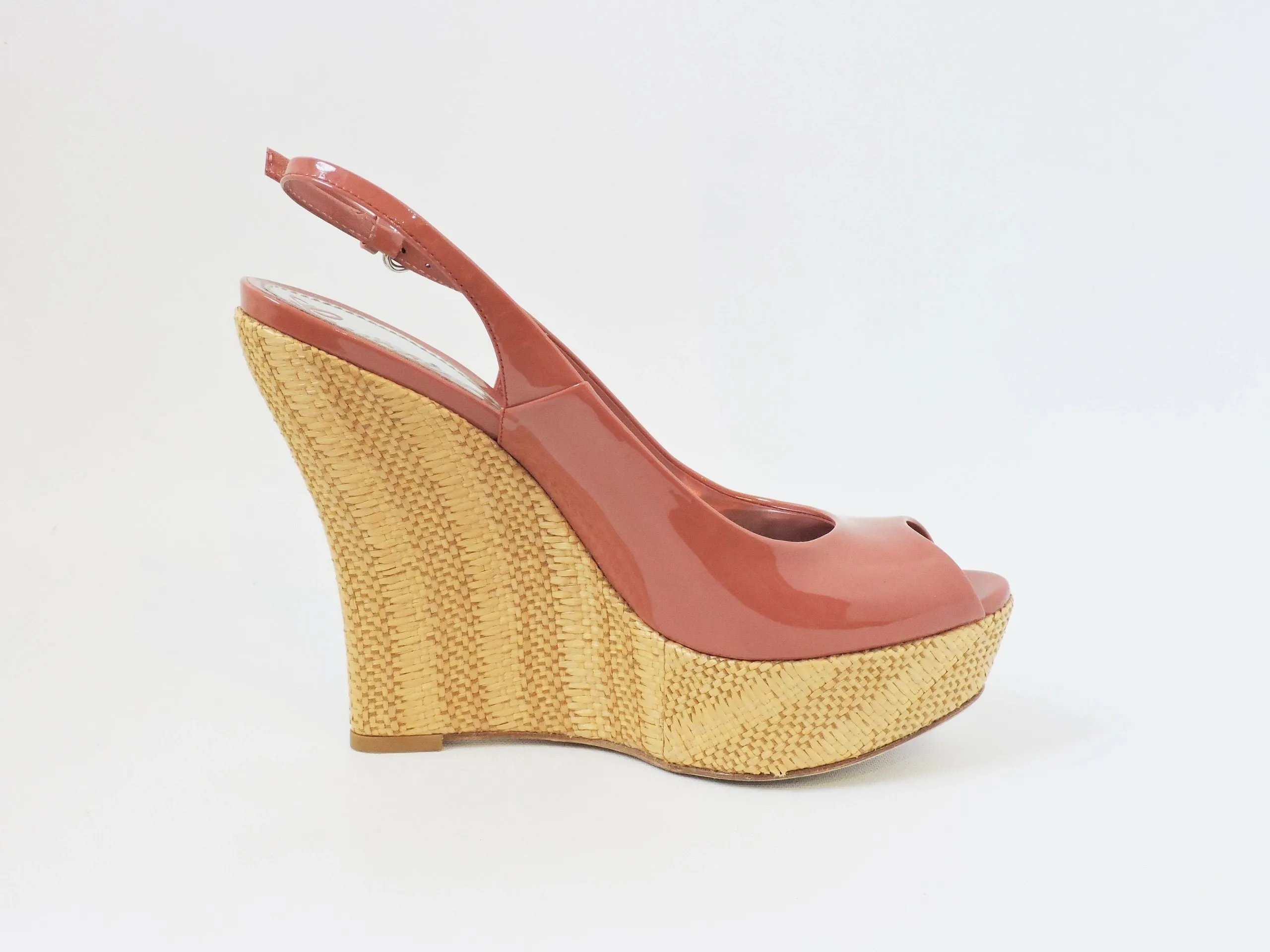 Gucci Raffia Wedge Size 37.5 It (7.5 Us)