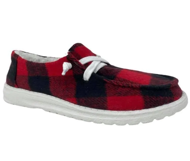 Gypsy Jazz Prima Red/Black Buffalo Plaid Sneakers