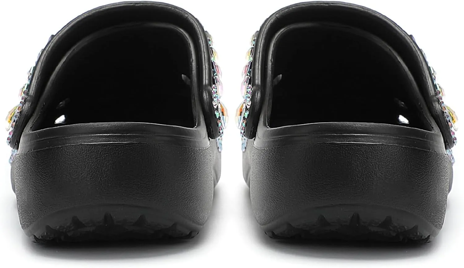 Hanfike Womens Casual Fashion Slide Mules with Rhinestone Closed Toe Comfort Flats