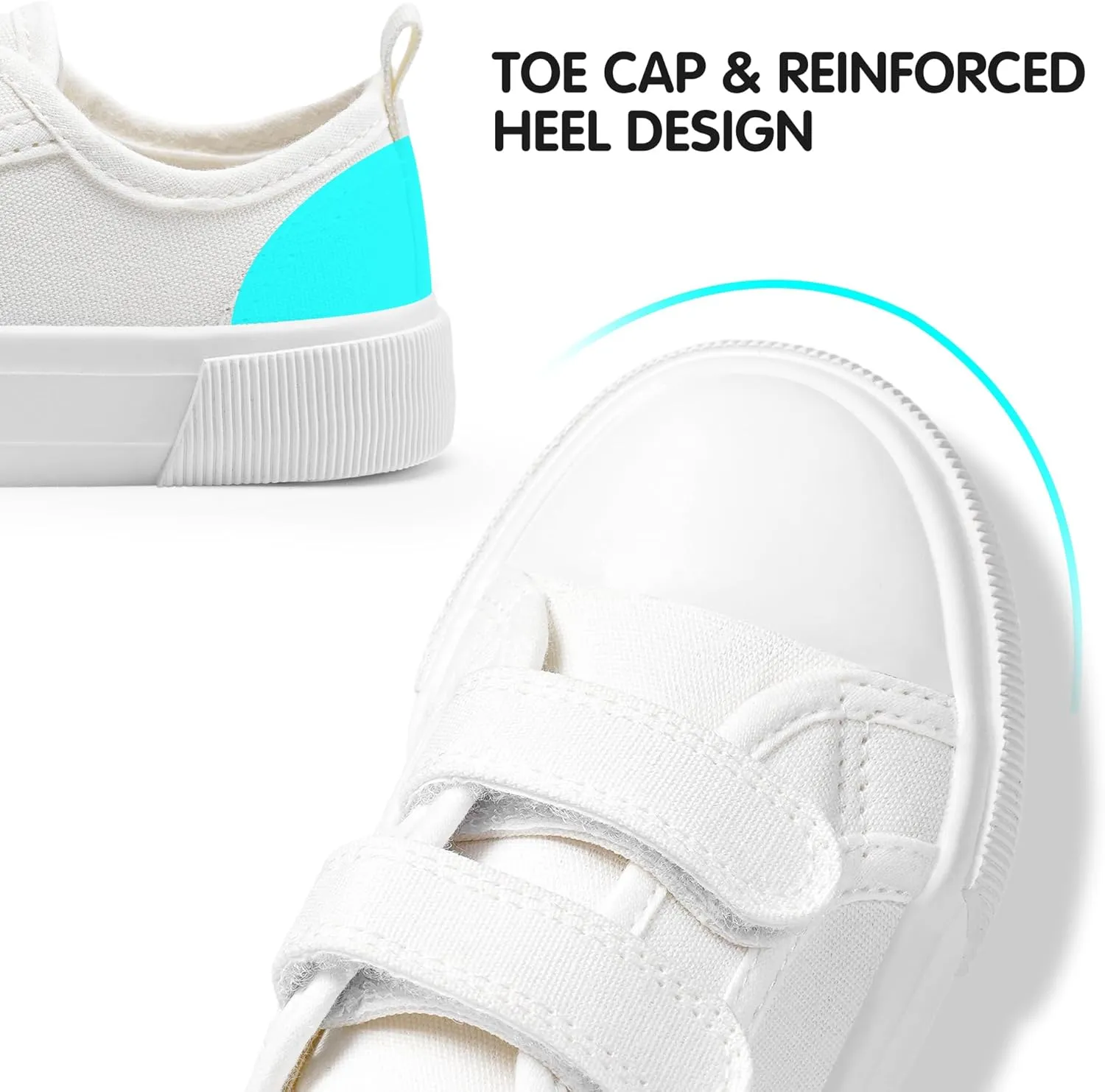 Harvest Land Toddler Kids Canvas Sneakers for Boys and Girls – Casual Walking Shoes with Double Hook-and-Loop Straps, Non-Slip Lightweight Trainers for Baby & Little Kids