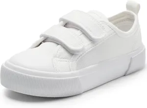Harvest Land Toddler Kids Canvas Sneakers for Boys and Girls – Casual Walking Shoes with Double Hook-and-Loop Straps, Non-Slip Lightweight Trainers for Baby & Little Kids