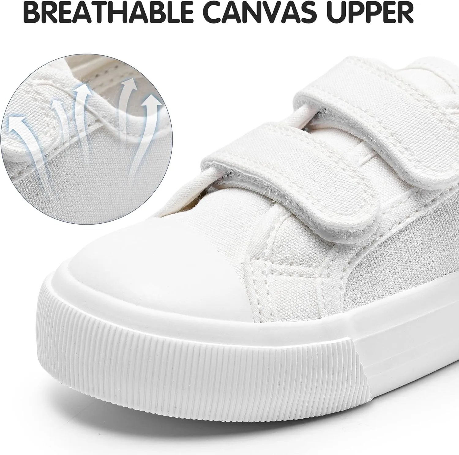 Harvest Land Toddler Kids Canvas Sneakers for Boys and Girls – Casual Walking Shoes with Double Hook-and-Loop Straps, Non-Slip Lightweight Trainers for Baby & Little Kids
