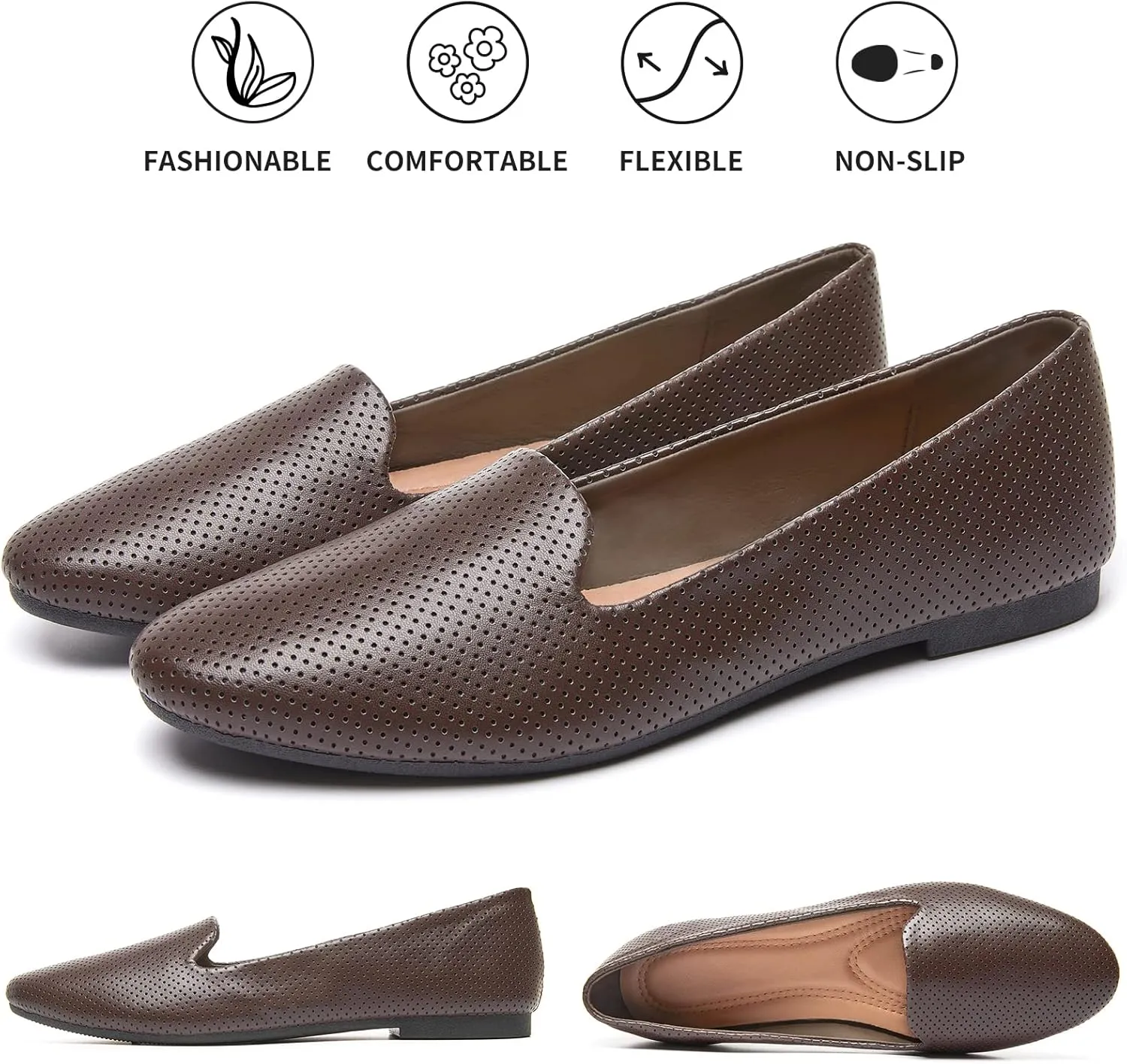 hash bubbie Women's Flats Shoes Dress Shoes for Women Business Dressy Casual Shoes Ballet Flats Loafers Comfortable Slip on Shoes