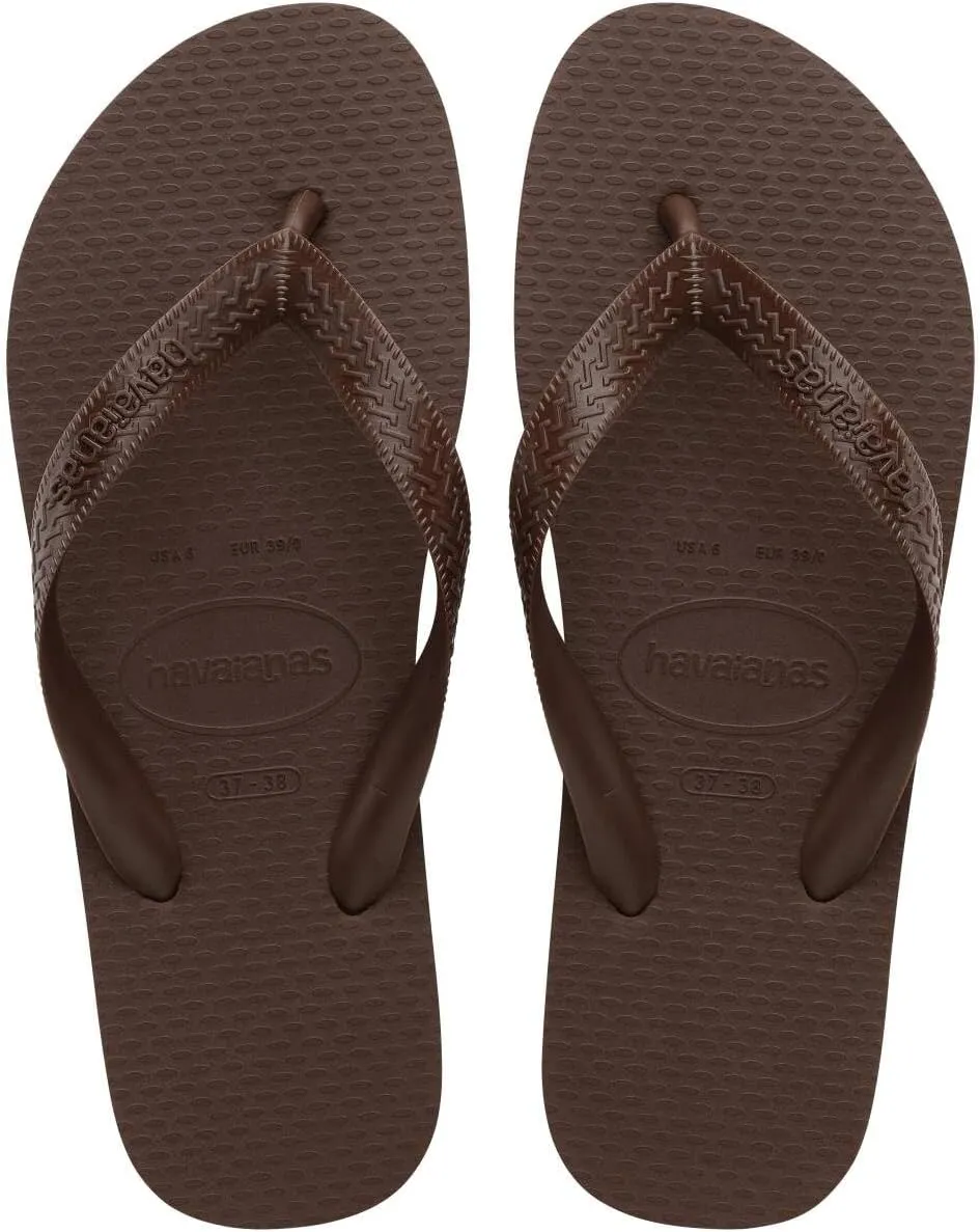 Havaianas Women's Color Flip Flops - Spring & Summer Style Sandals, Dark Brown, 11/12