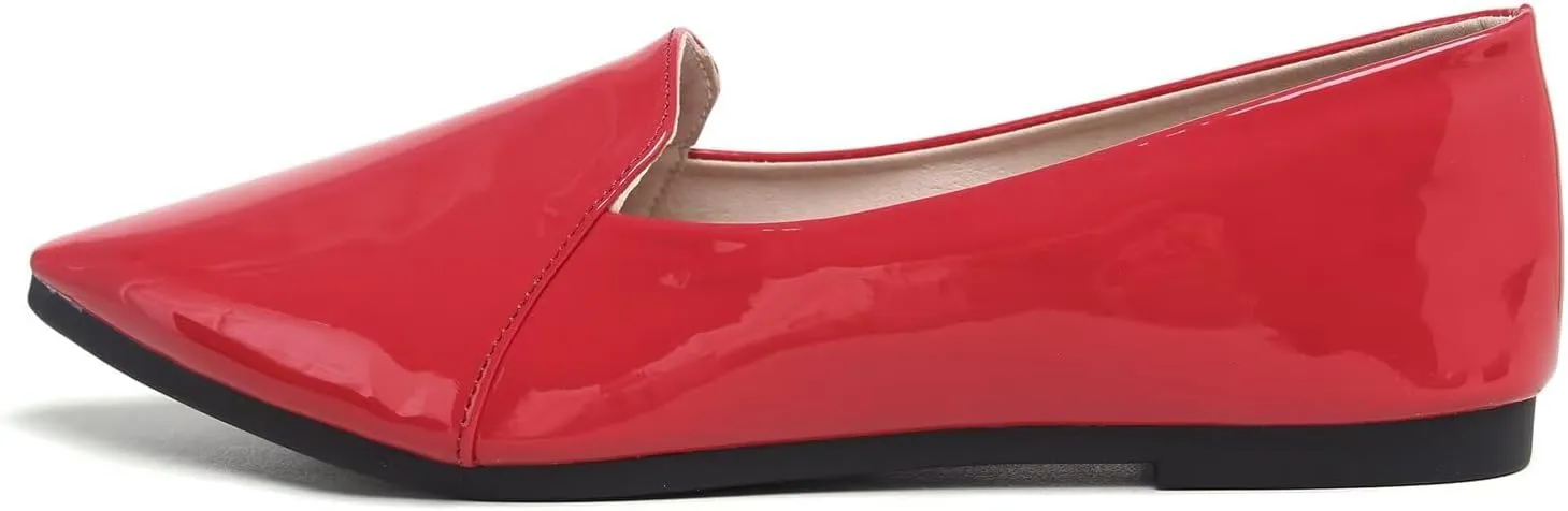 Hee grand Classic Solid Pointed Toe Ballet Flats for Women Lightweight Slip-On Loafers Comfort Walking Flats Suede Dressy Shoes