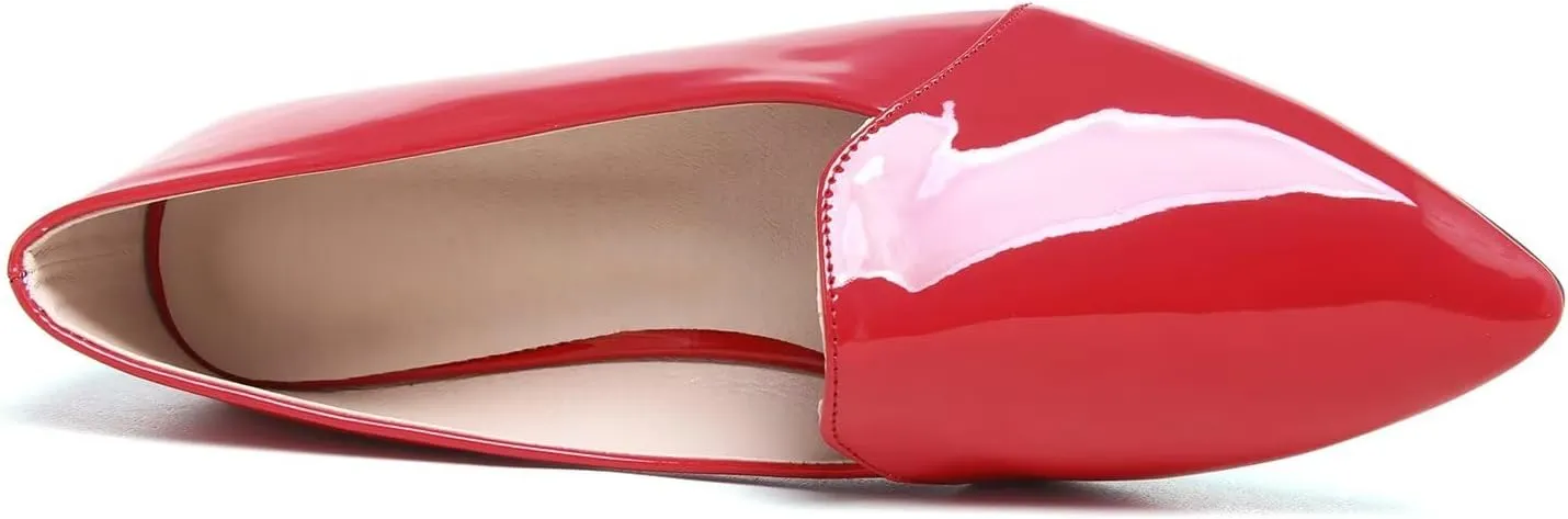 Hee grand Classic Solid Pointed Toe Ballet Flats for Women Lightweight Slip-On Loafers Comfort Walking Flats Suede Dressy Shoes