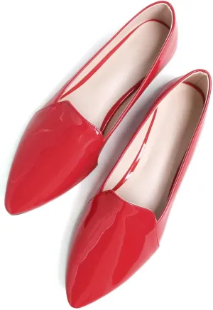 Hee grand Classic Solid Pointed Toe Ballet Flats for Women Lightweight Slip-On Loafers Comfort Walking Flats Suede Dressy Shoes