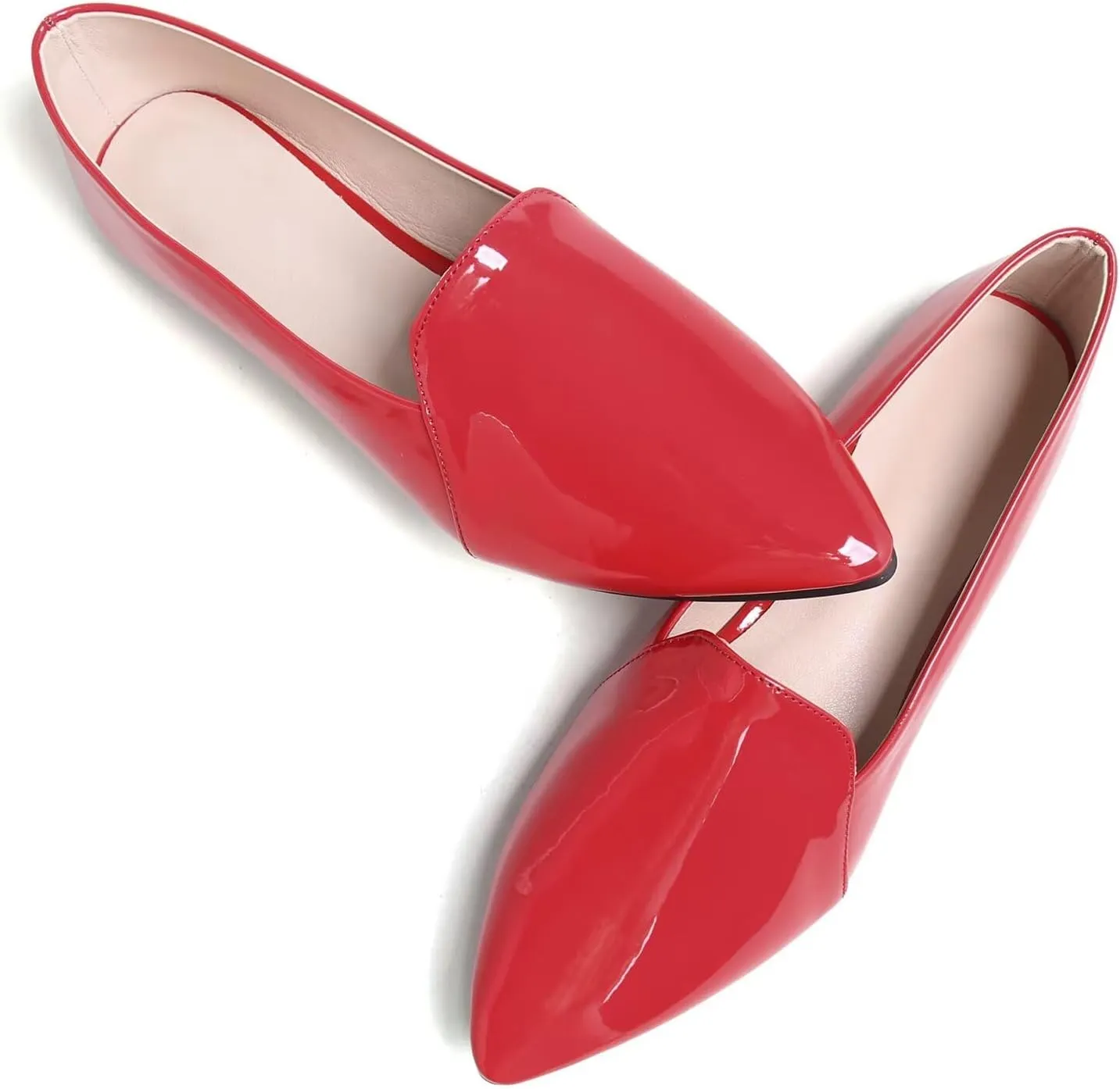 Hee grand Classic Solid Pointed Toe Ballet Flats for Women Lightweight Slip-On Loafers Comfort Walking Flats Suede Dressy Shoes