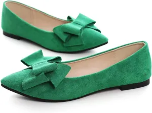 Hee grand Flats for Women Dressy Pointy Toe Ballet Flats Lightweight Foldable Slip on Loafers Soft Leather Comfortable Work Flats