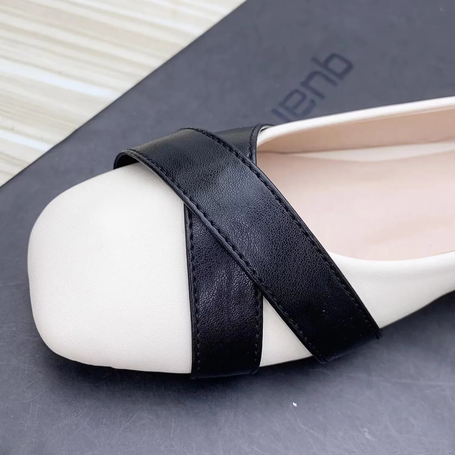 Hee grand Flats for Women Retro Criss-Cross Ballet Flats Pointed Toe Dress Shoes Lightweight Slip On Loafers