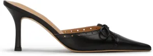 Heeled Mules for Women Bow Tie Pointed Toe Pumps Slip On Dress Heels