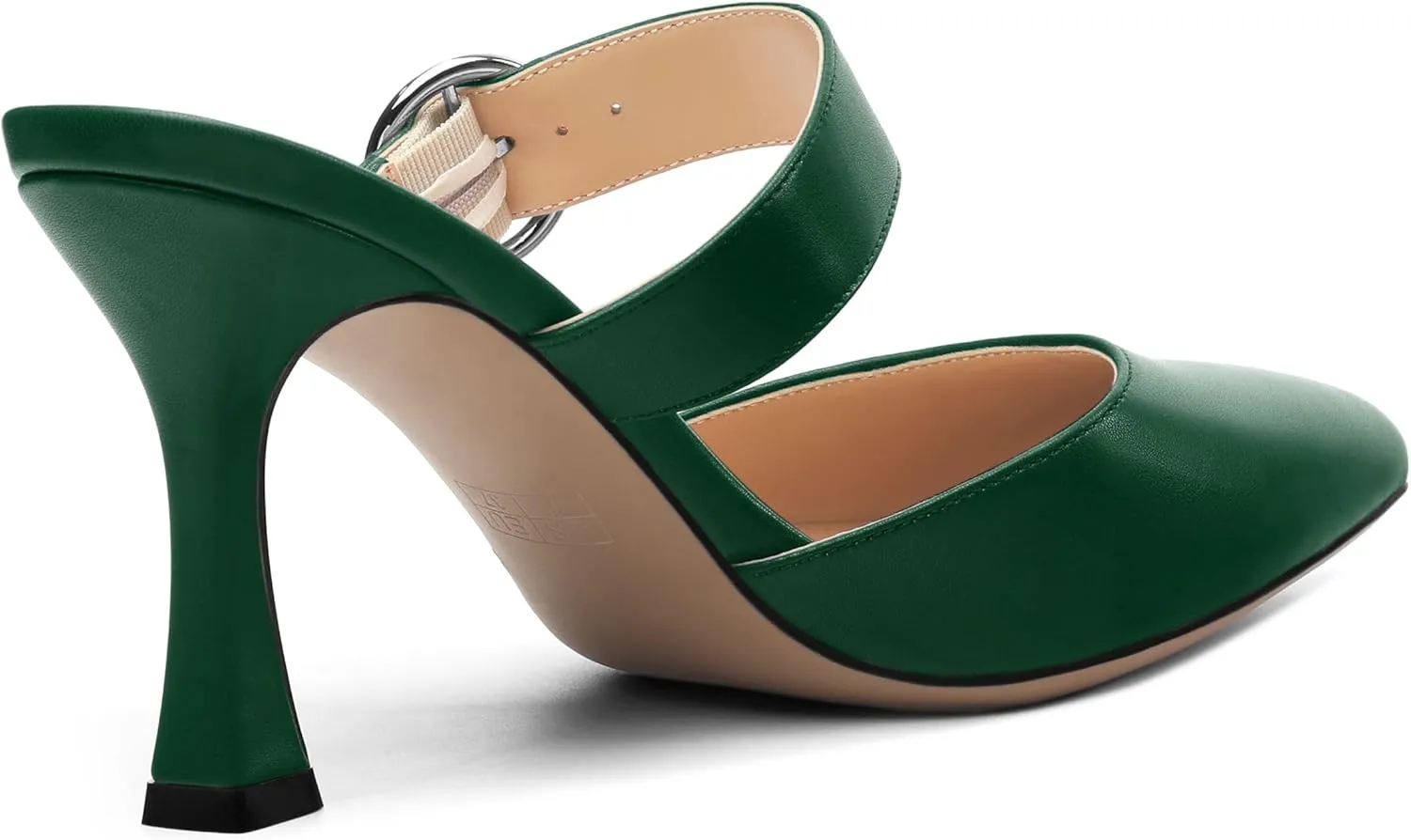 Heeled Sandals for Women Pointed Toe Slip-on Kitten Heels Sandals Kitten Heels Mules Party Wedding Pumps Shoes 3inch