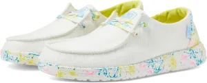 Hey Dude Girl's Wendy Youth Linen Grey Multiple | Girl’s Shoes | Girl’s Lace Up Loafers | Comfortable & Light-Weight