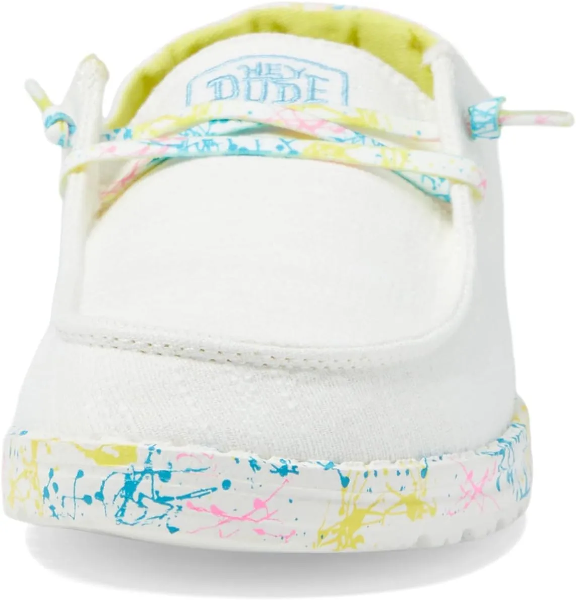 Hey Dude Girl's Wendy Youth Linen Grey Multiple | Girl’s Shoes | Girl’s Lace Up Loafers | Comfortable & Light-Weight