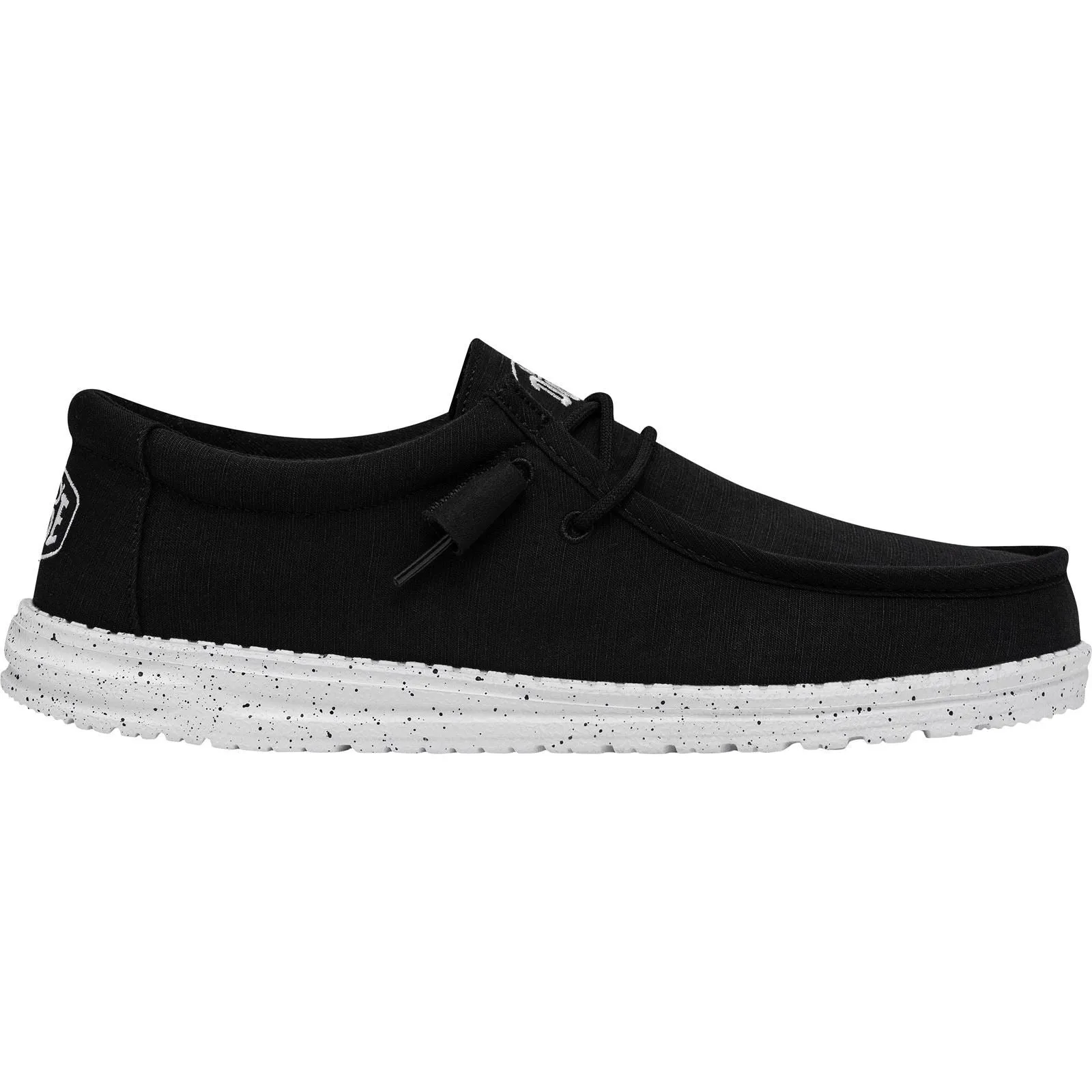 HEYDUDE Wally Slub Rayon Men's Black Boat Shoes