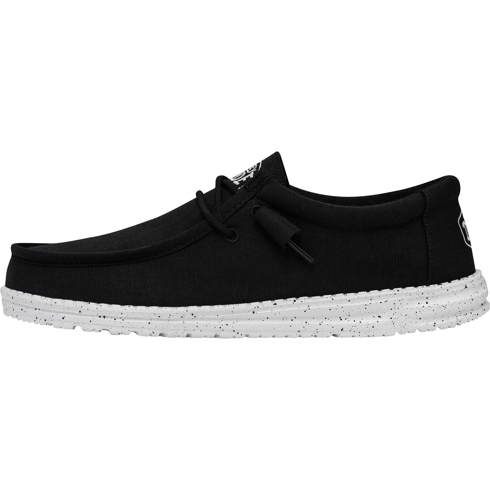 HEYDUDE Wally Slub Rayon Men's Black Boat Shoes