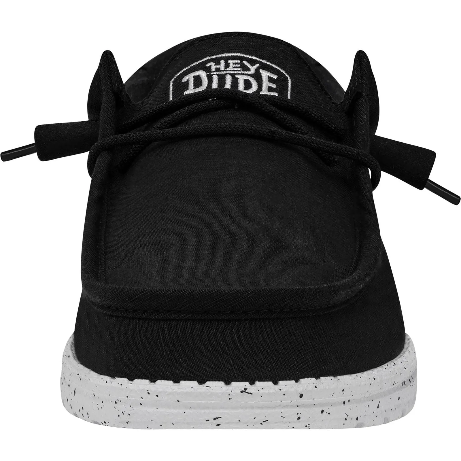 HEYDUDE Wally Slub Rayon Men's Black Boat Shoes