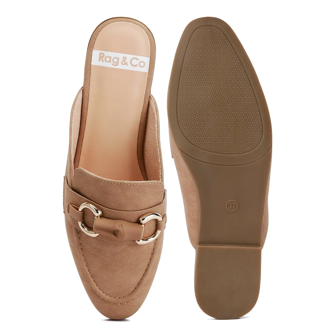 Horsebit Embellished Slip On Mules
