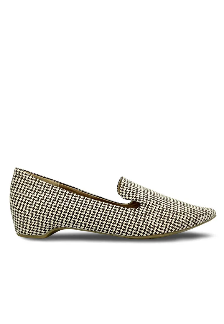 Houndstooth Pointy Loafer Flats
