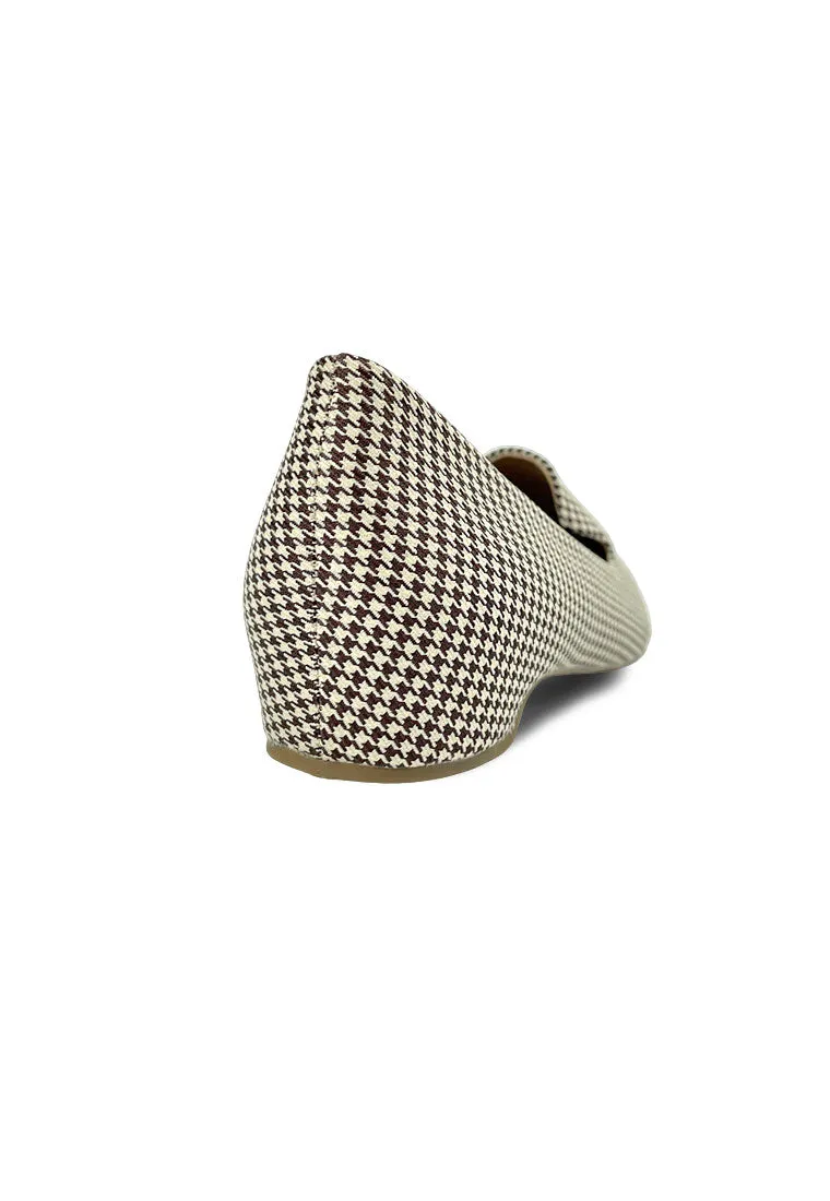 Houndstooth Pointy Loafer Flats
