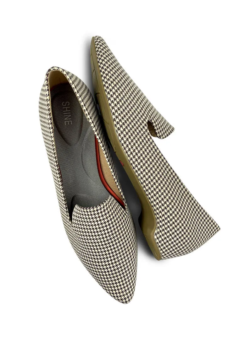Houndstooth Pointy Loafer Flats