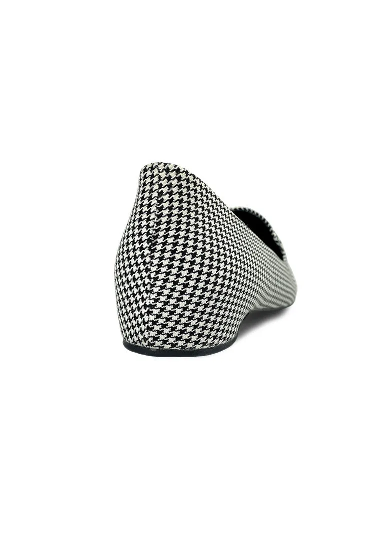 Houndstooth Pointy Loafer Flats