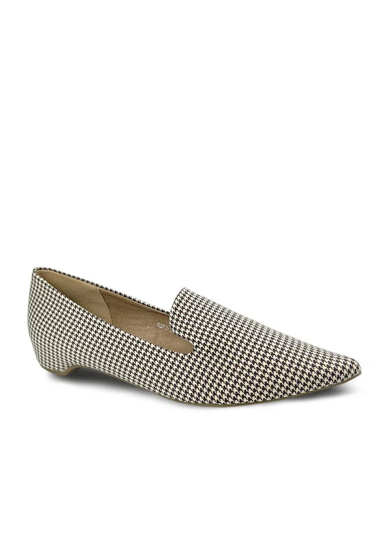 Houndstooth Pointy Loafer Flats